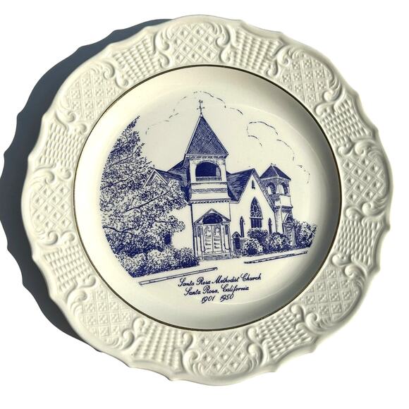 Edwards China & Glassware Co. Other - Vintage Santa Rosa California Methodist Church Collector Plate MCM 1950